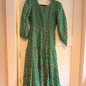 Chic Long Sleeve Floral Dress in Green